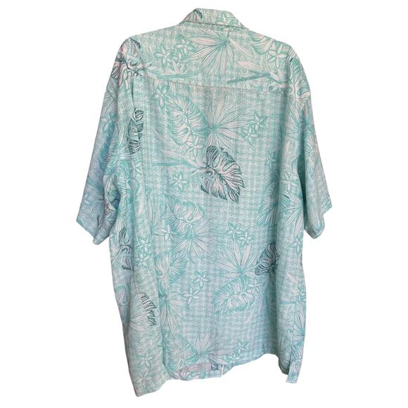 Van Heusen Air Men's Palm Frond Hawaiian Floral Short Sleeve Shirt Size 2XLT - Picture 5 of 5